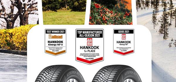 Az Auto Bild magazin a Hankookot választotta 2021 gyártójának a négyévszakos abroncskategóriában